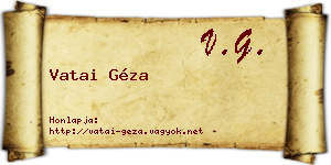 Vatai Géza névjegykártya